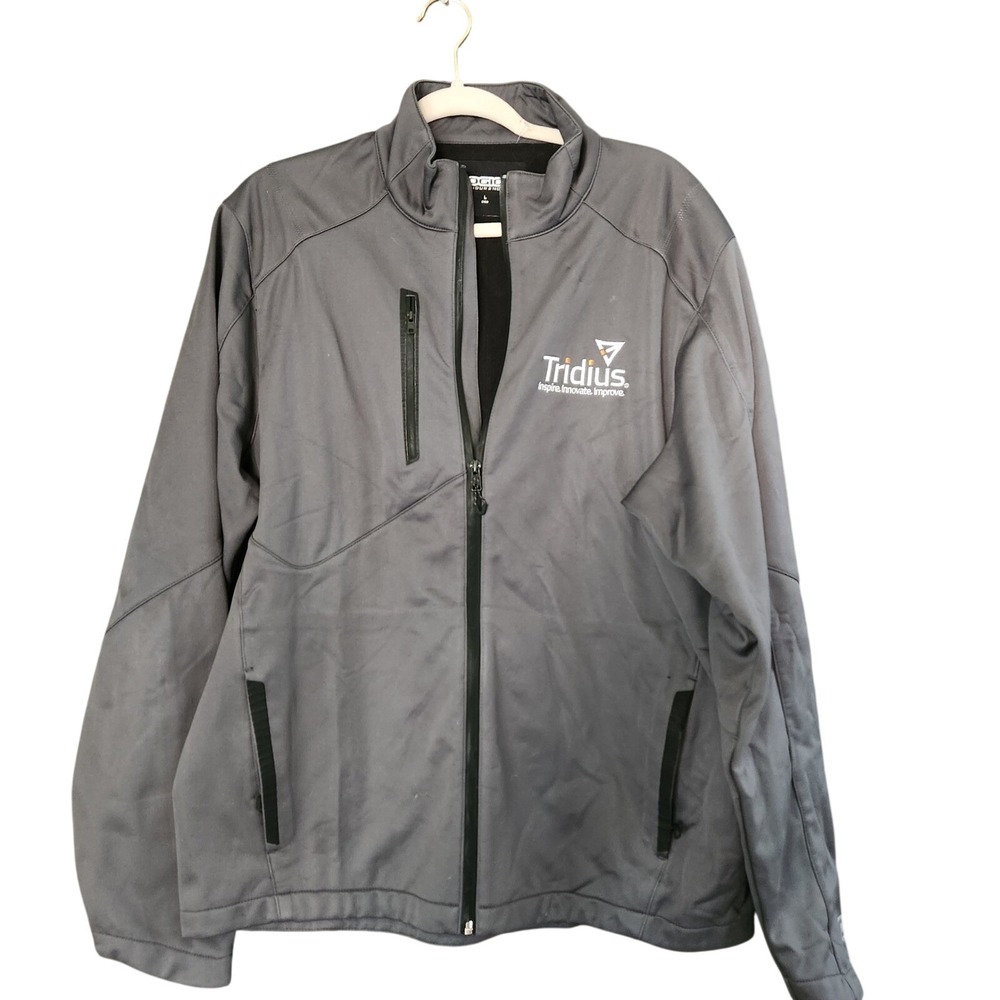 OGIO Endurance Mens Large Gray Full Zip Softshell Jacket Waffle Fleece